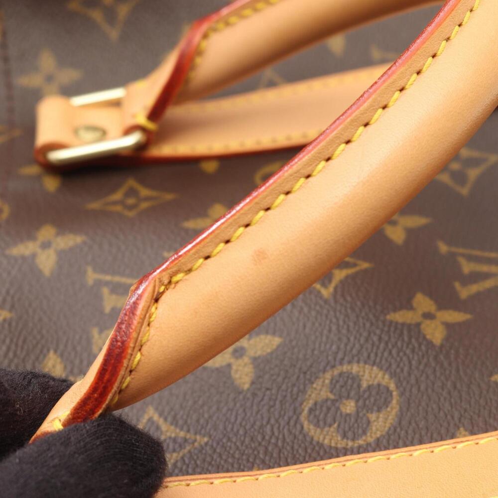 LOUIS VUITTON Authentic Brown Monogram Leather Keepall 55 Boston Bag - Picture 9 of 11